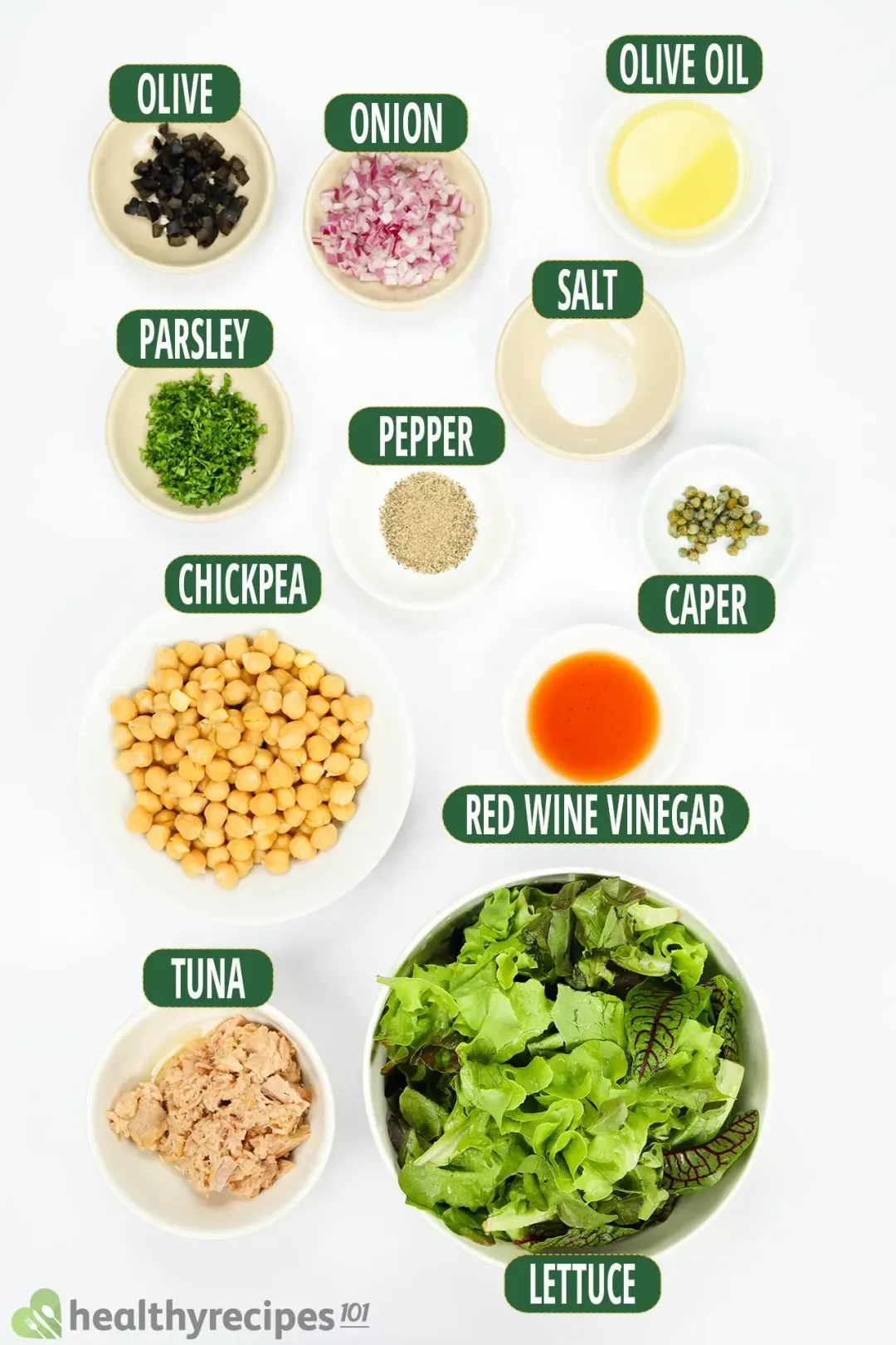 Ingredients for Chickpea Tuna Salad