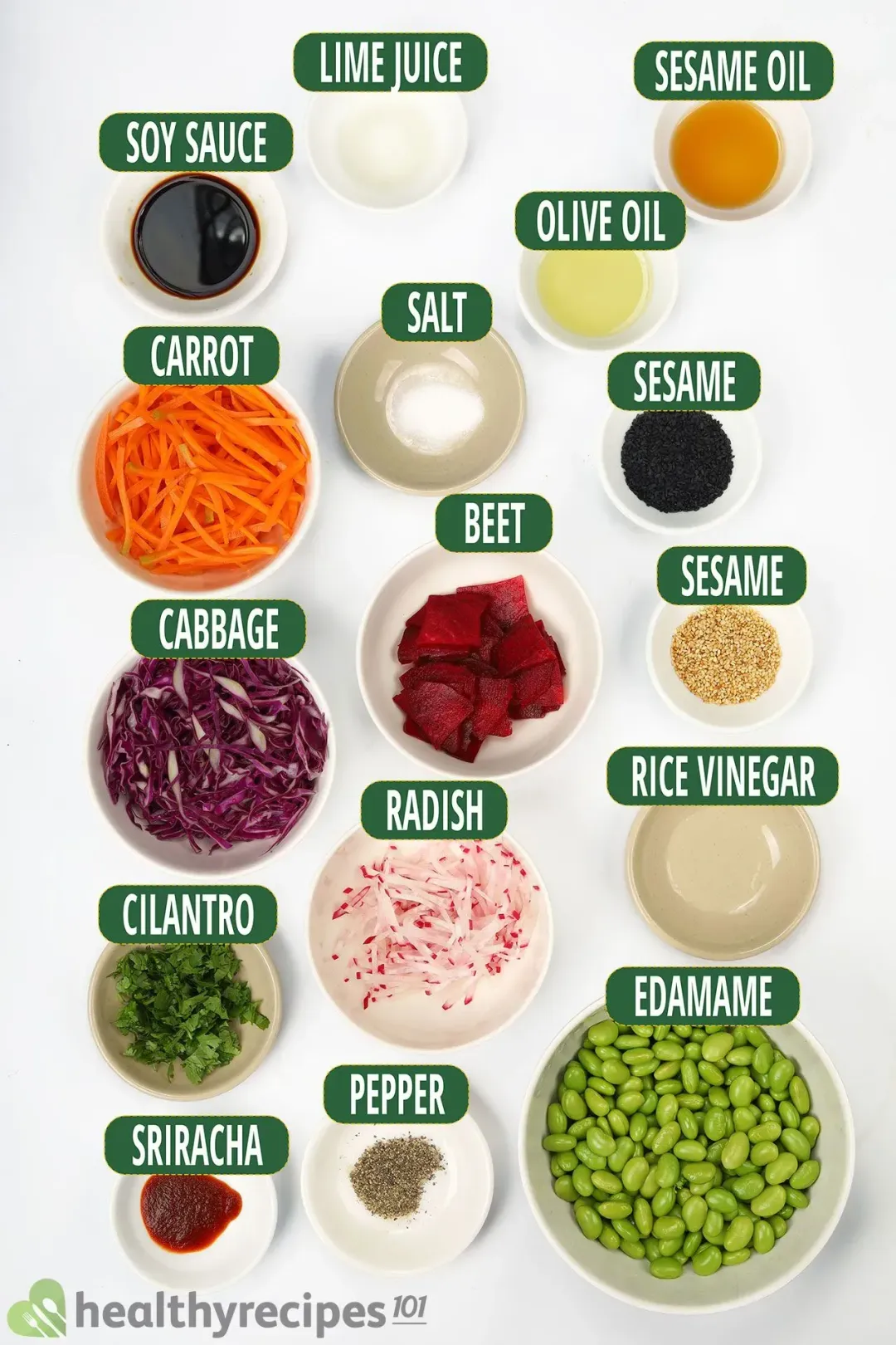 Ingredients for Edamame Salad
