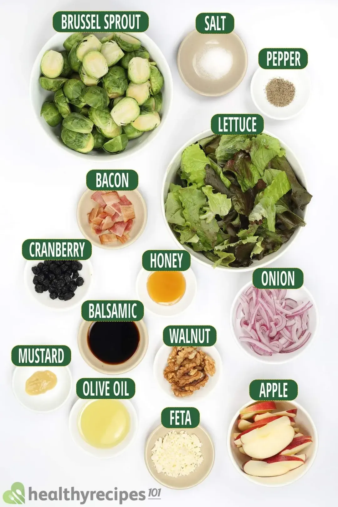 ingredients for grilled brussel sprout salad