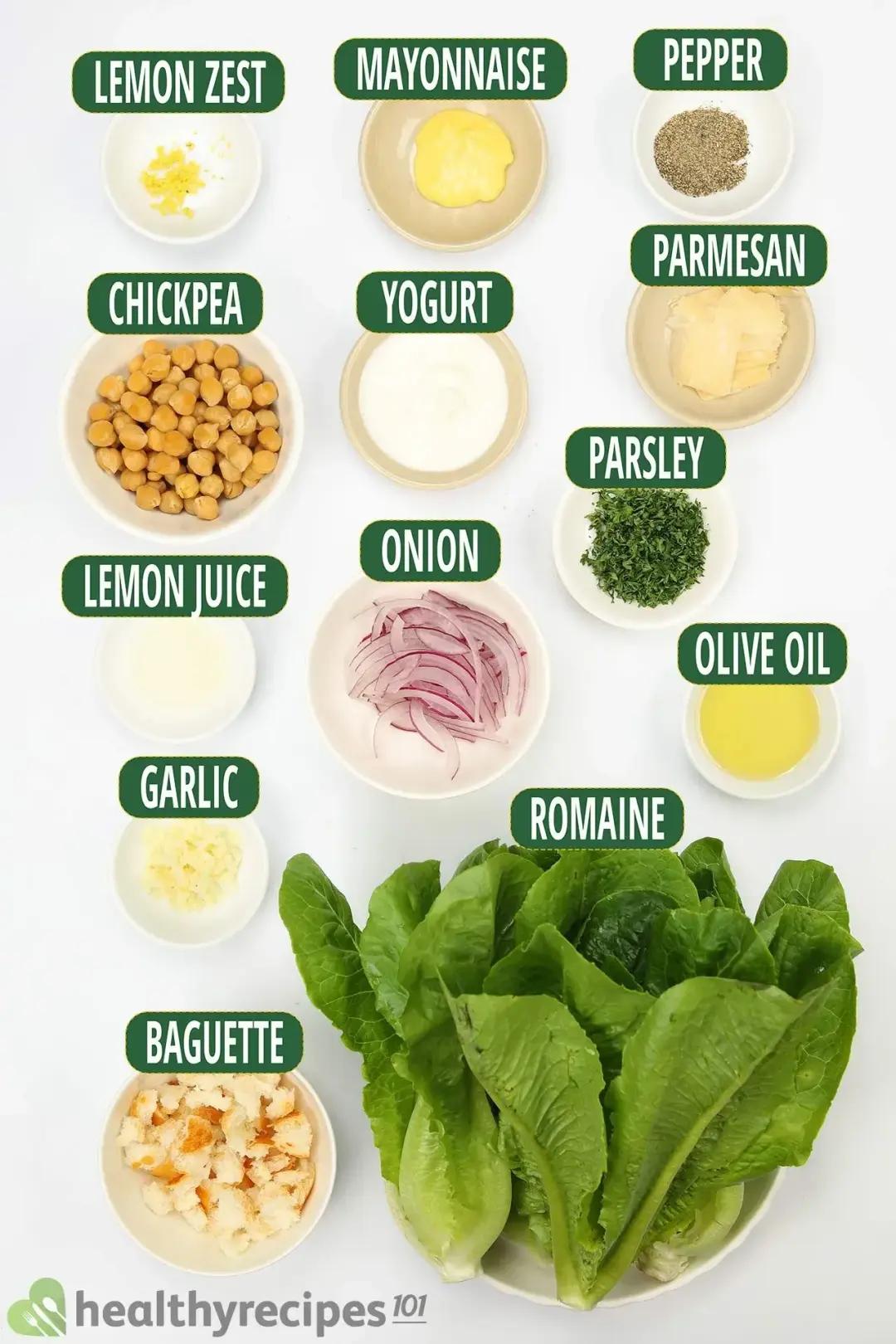 Ingredients for Grilled Romaine Salad