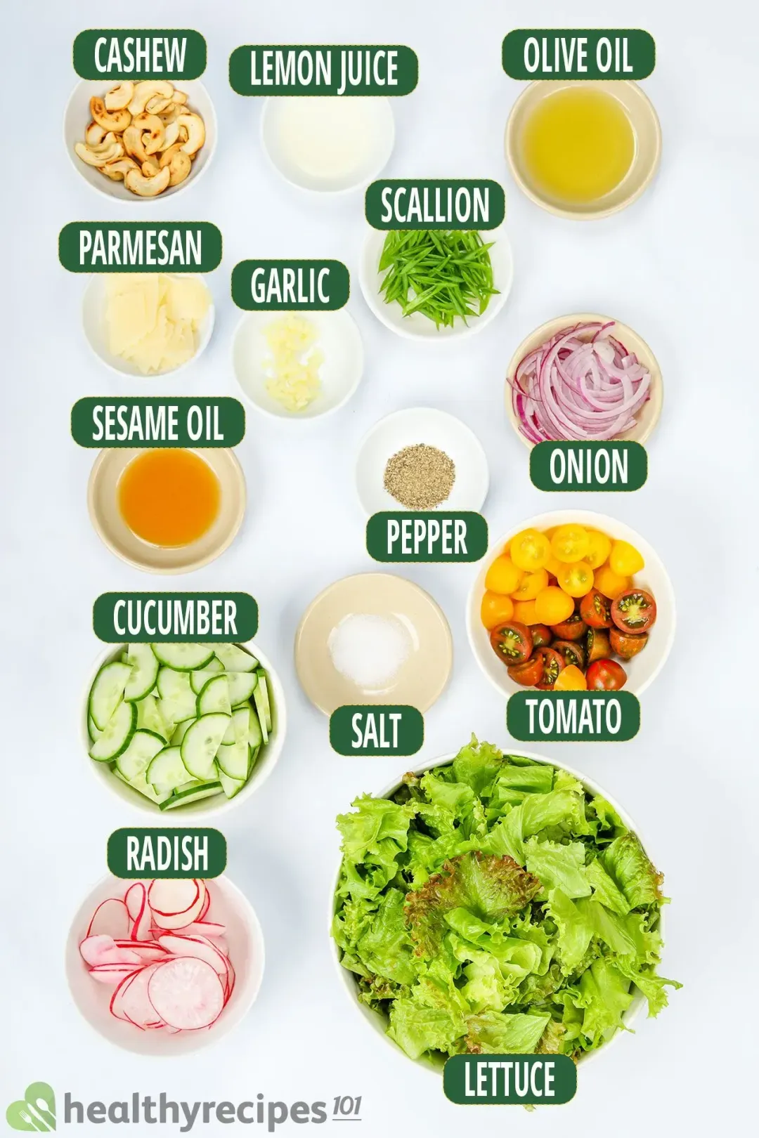 ingredients for lettuce salad