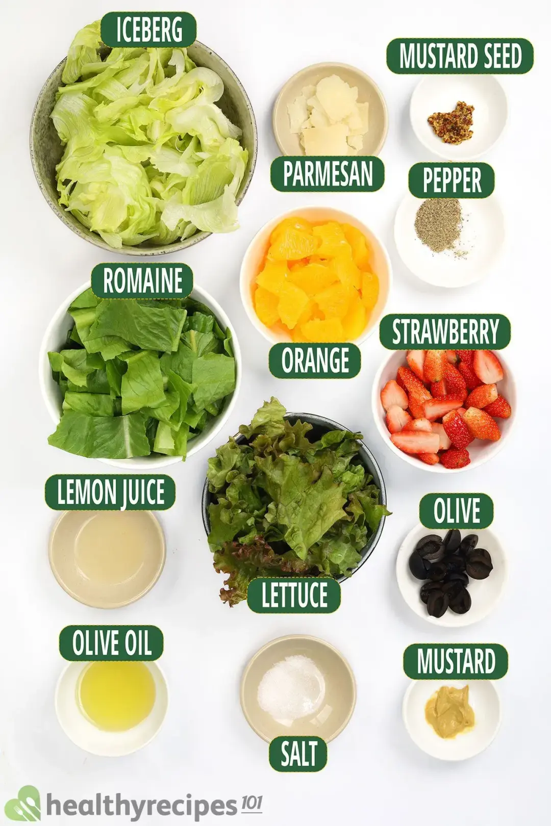 Ingredients for Mixed Greens Salad