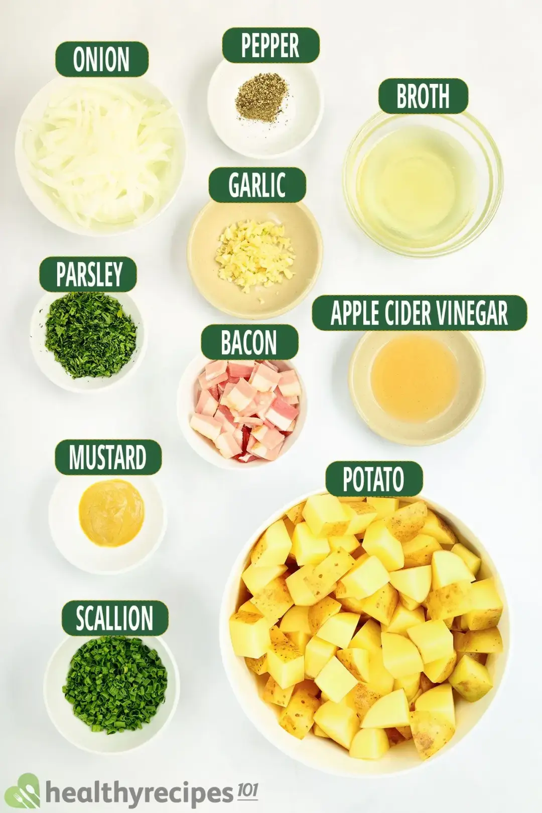 Ingredients for Our German Potato Salad Recipe