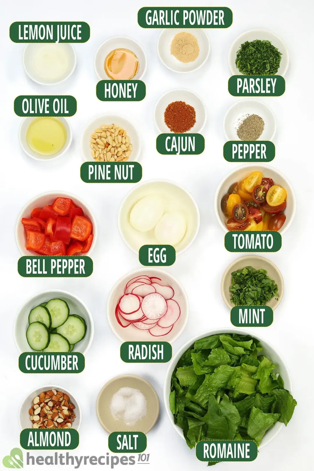 Ingredients for Romaine Salad