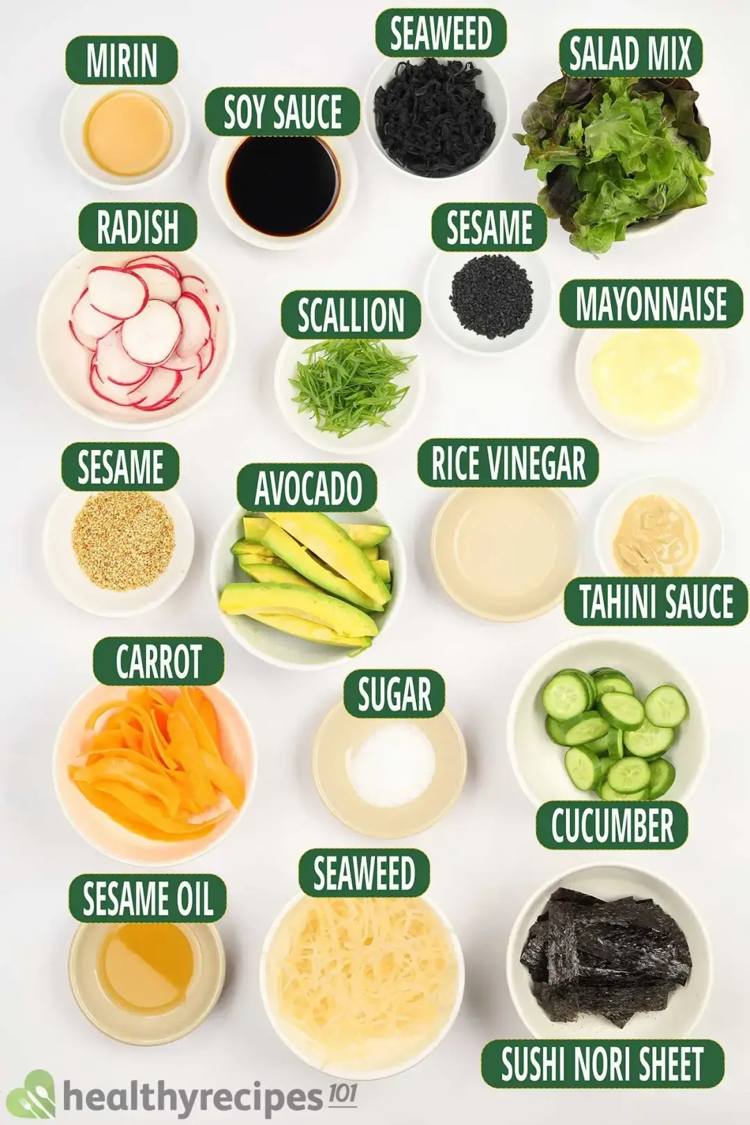 Ingredients for Seaweed Salad