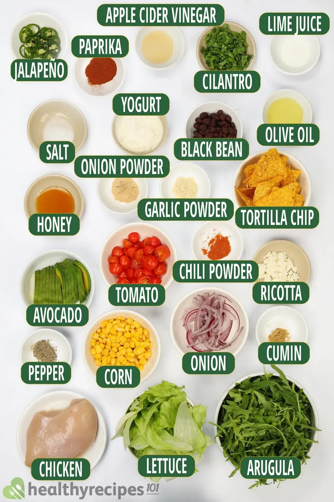 Ingredients for Southwestern Salad