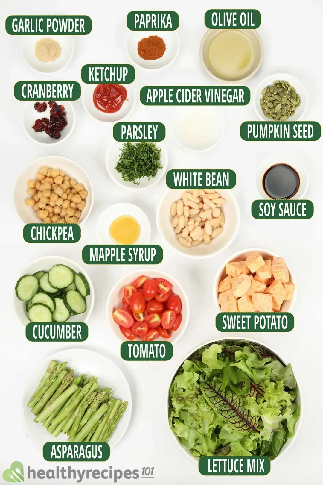 Ingredients for Vegan Salad