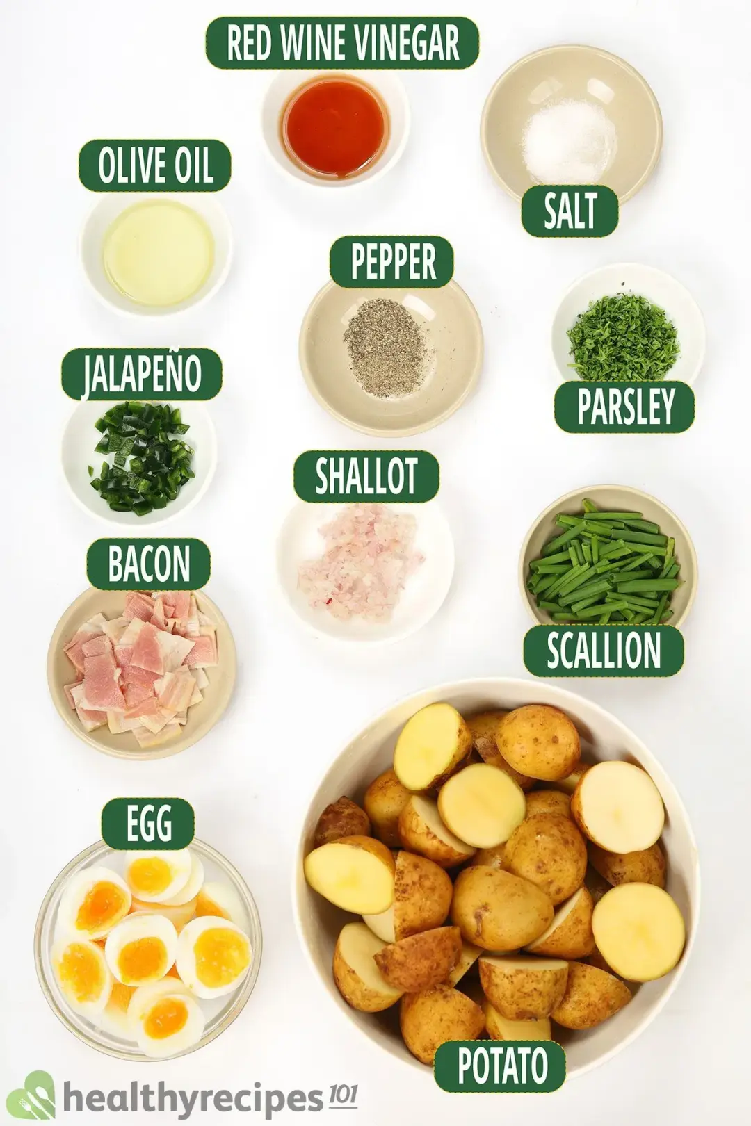 Ingredients for Warm Potato Salad
