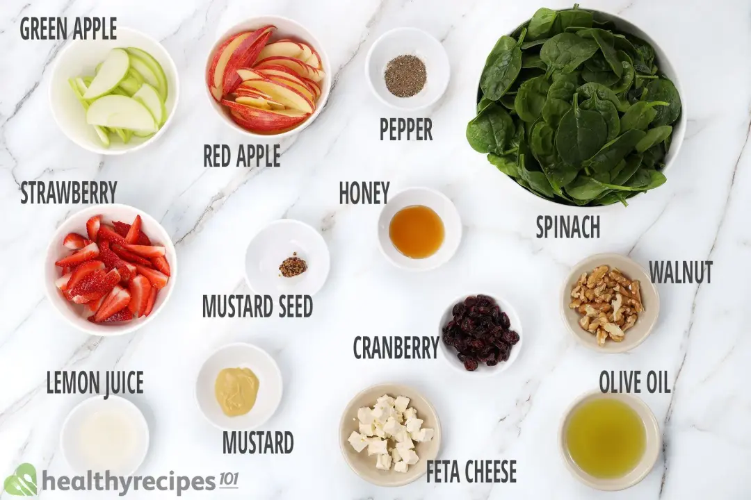 the main ingredients for spinach salad