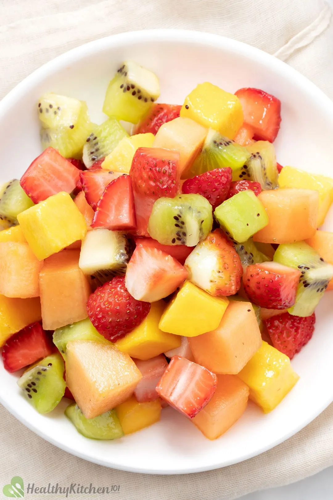 a plate of fruit salad