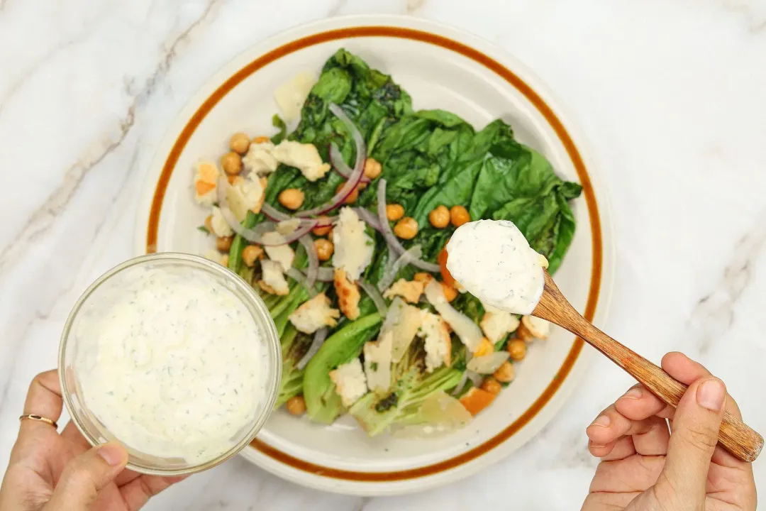 step 6 How to make grilled romaine salad