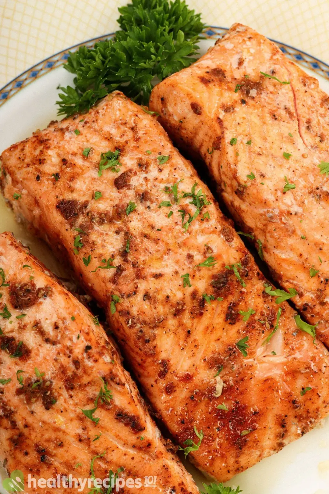 A close-up shot of Instant Pot salmon taken from above