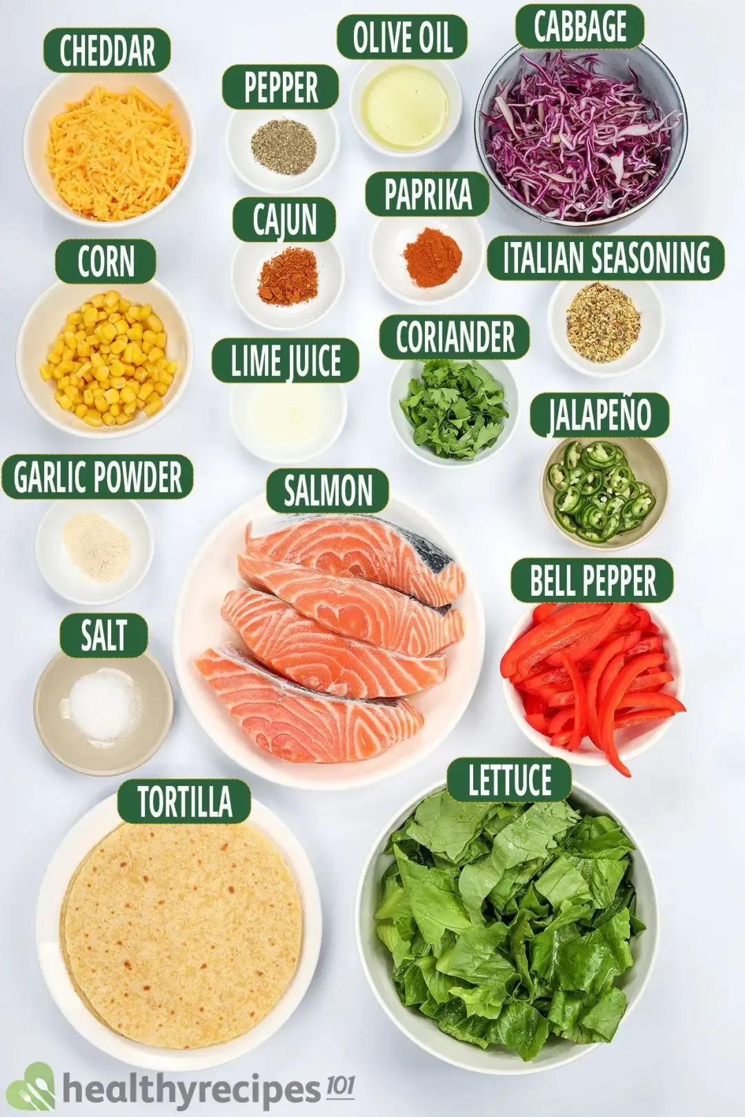 Salmon Tacos Ingredients