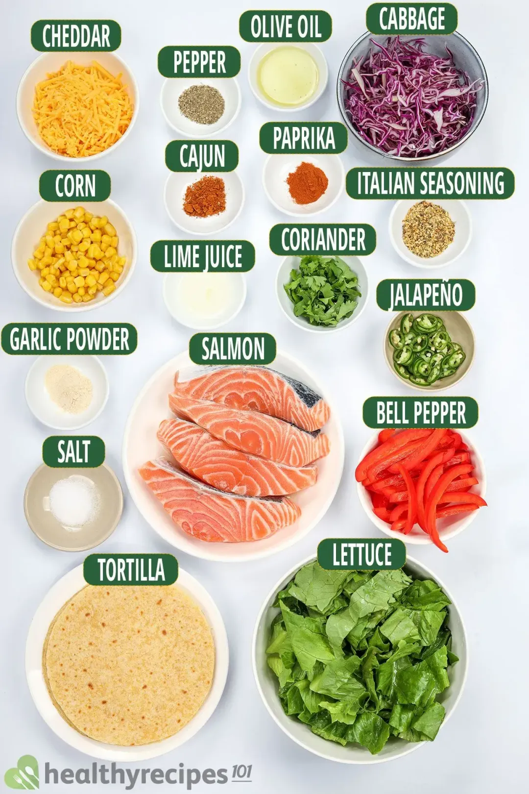 Salmon Tacos Ingredients