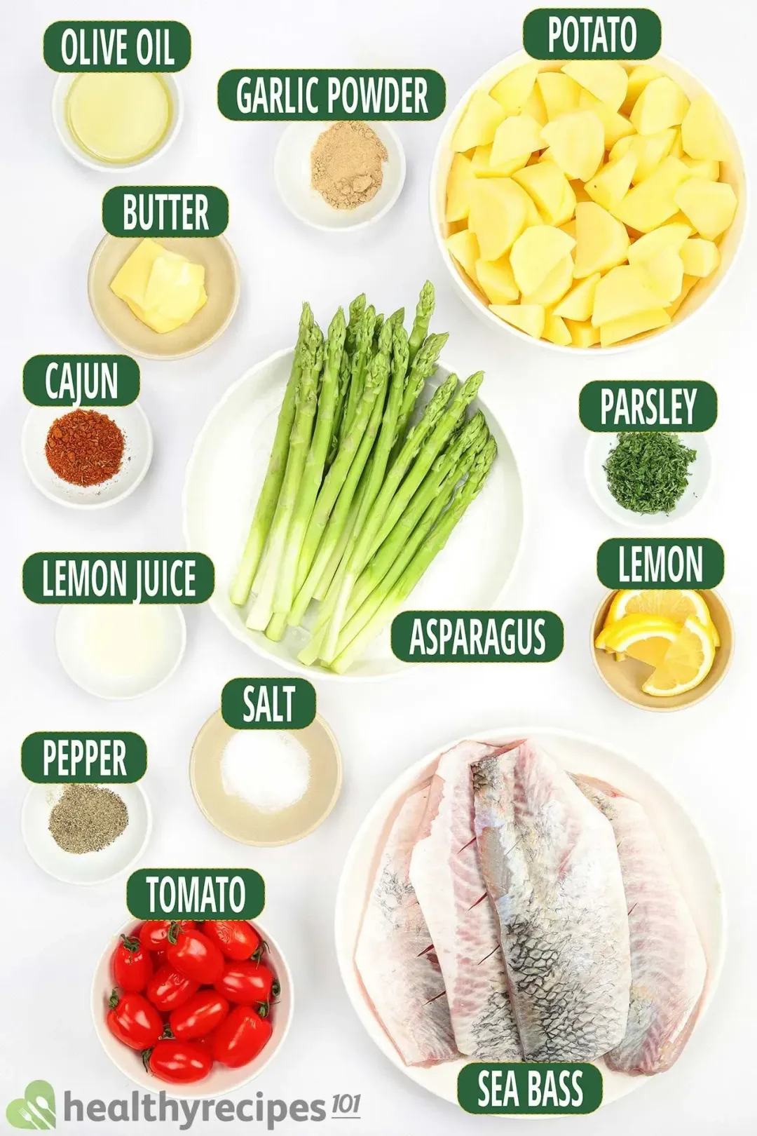 Ingredients for Baked Sea Bass