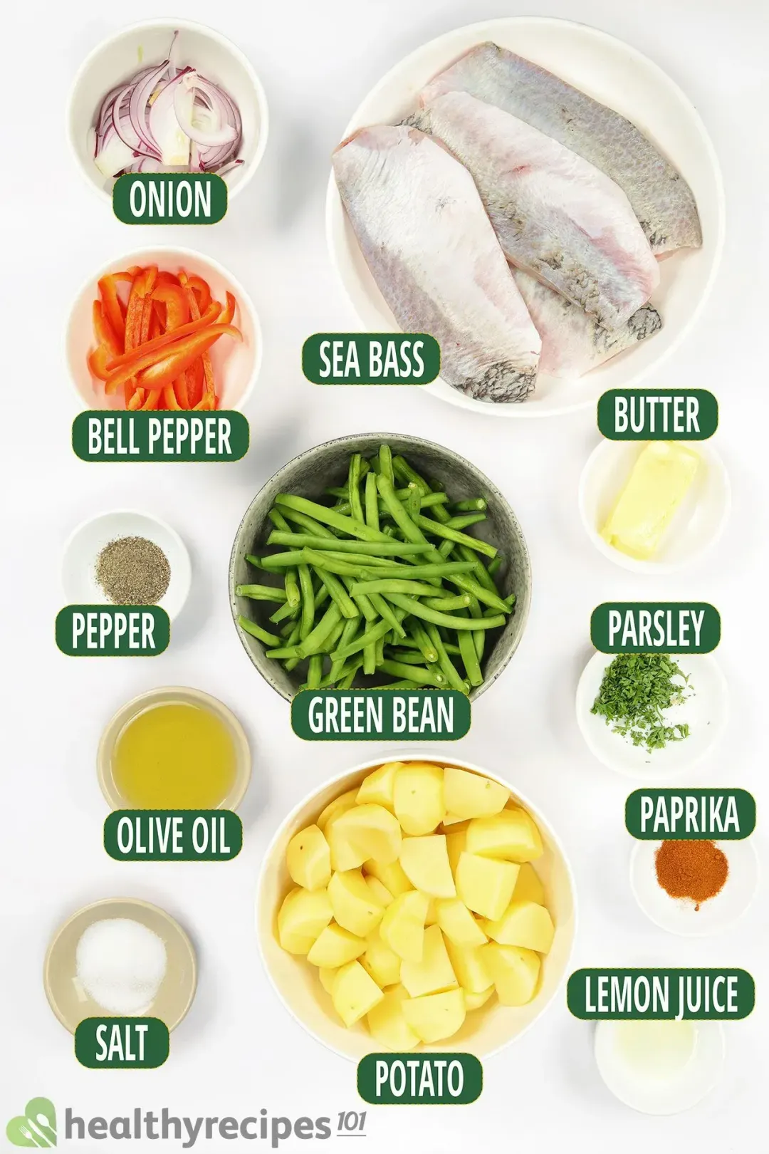 ingredients for Grilled Sea Bass