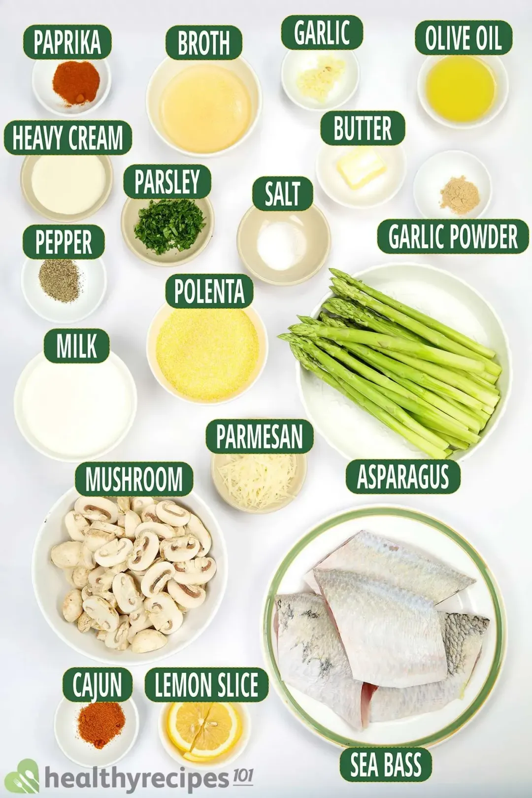 Ingredients for Roasted Sea Bass