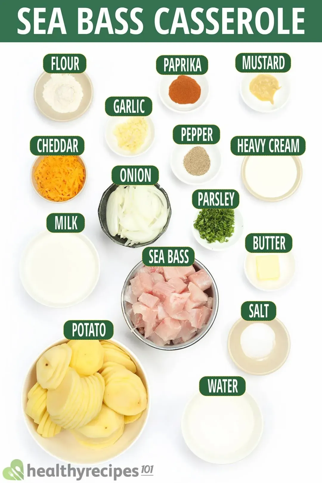 Ingredients for Sea Bass Casserole