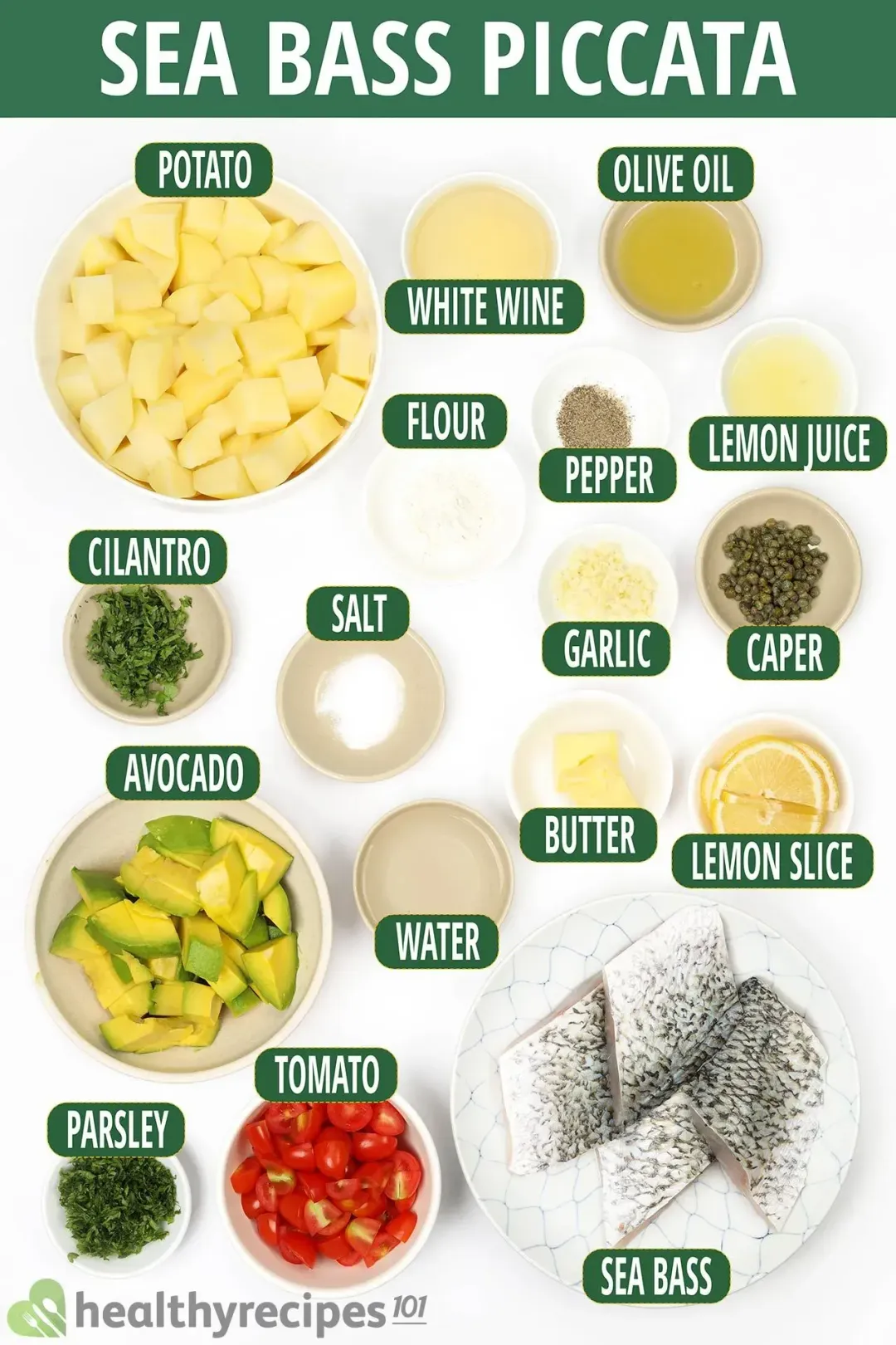 Ingredients for Sea Bass Piccata