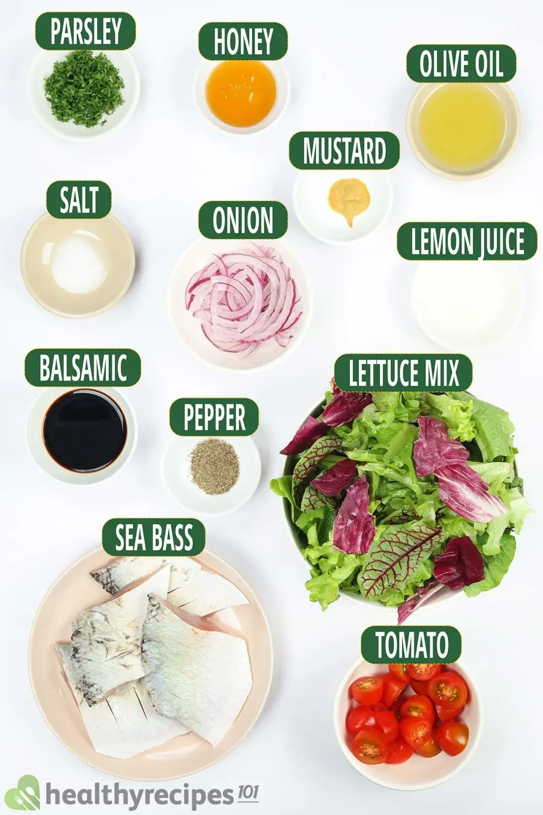 Ingredients for Sea Bass Salad