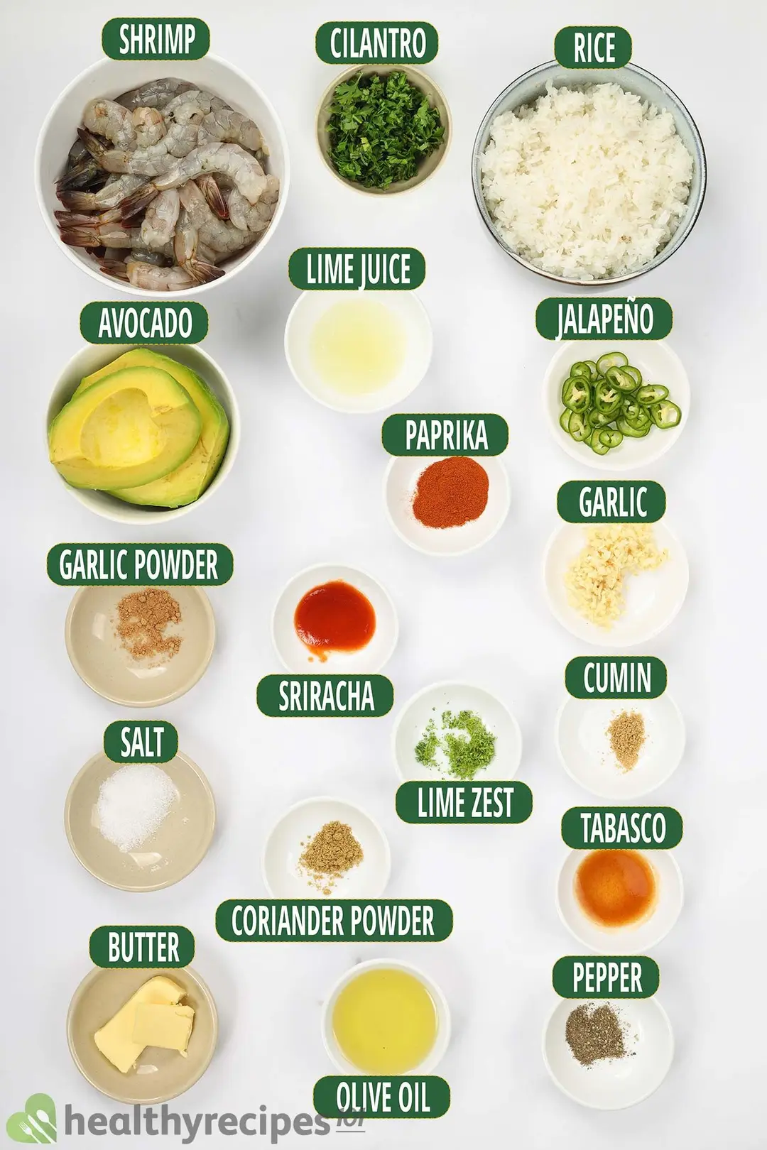 Cilantro Lime Shrimp Ingredients