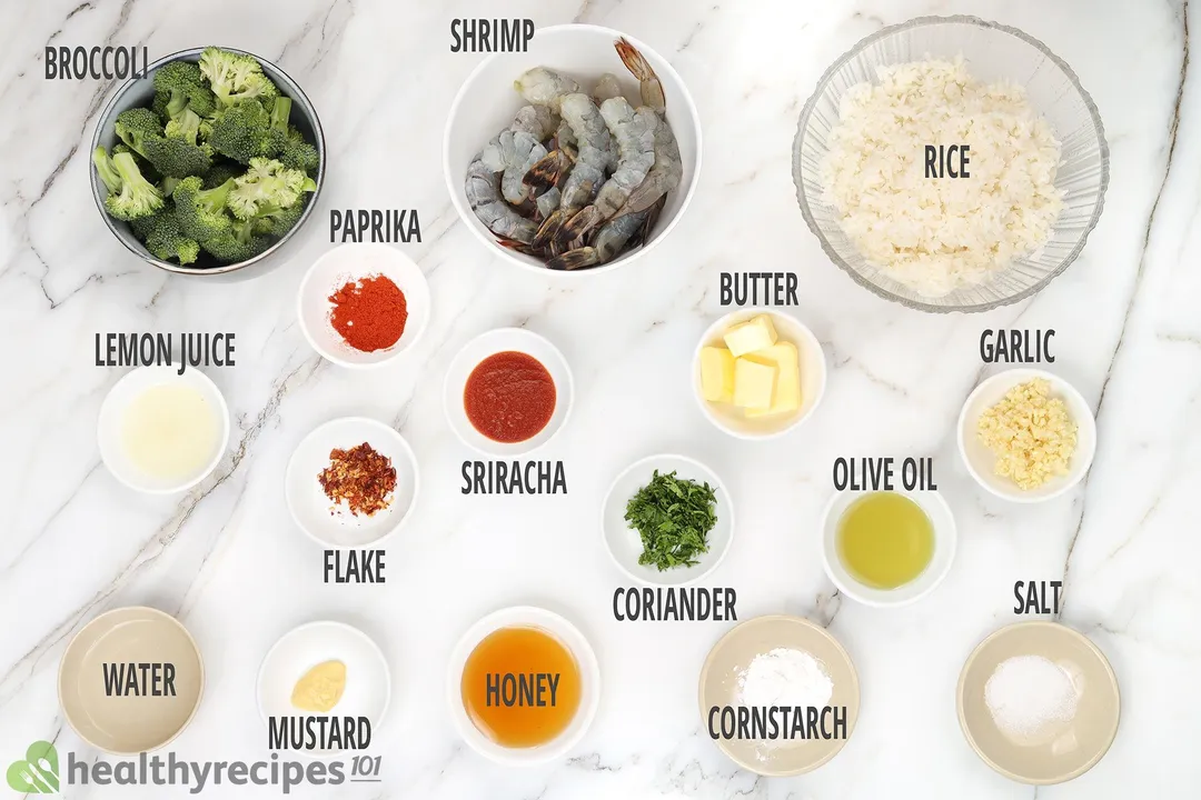 Honey Garlic Butter Shrimp Ingredients