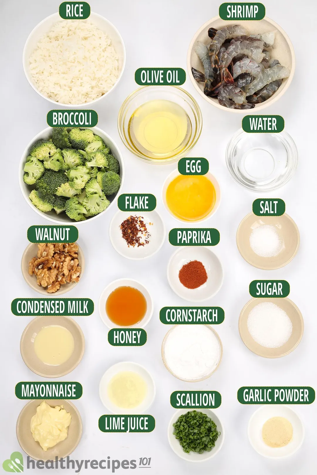 Honey Walnut Shrimp Ingredients