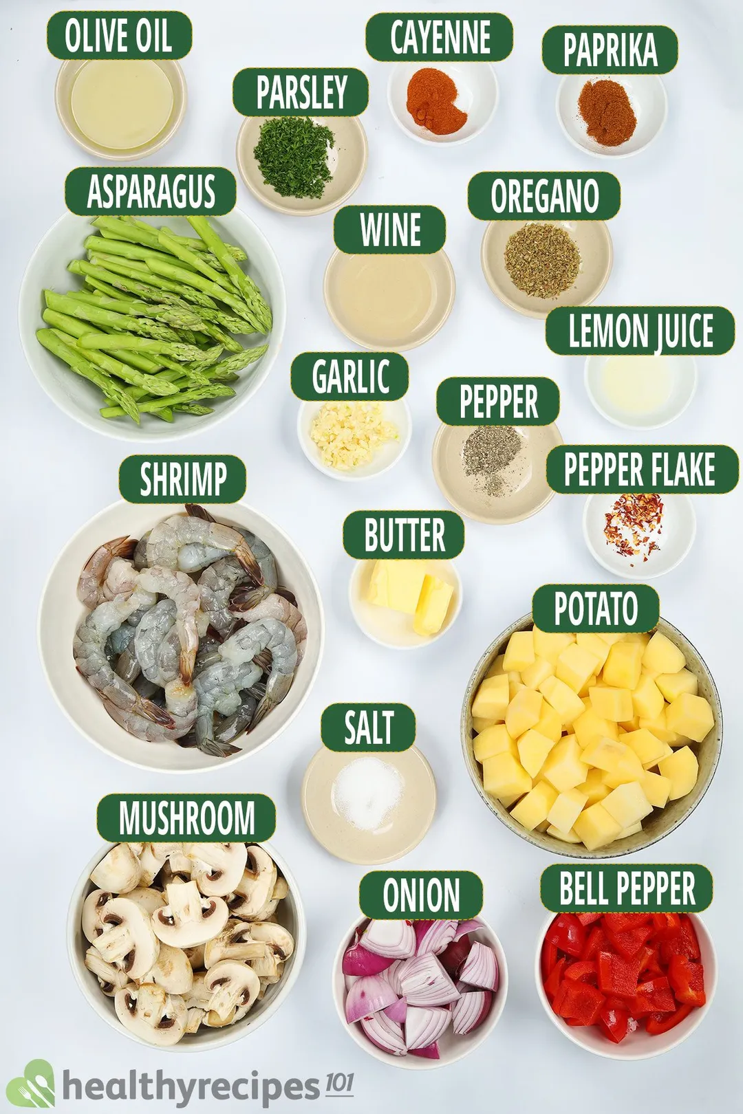 Ingredients for Baked Shrimp