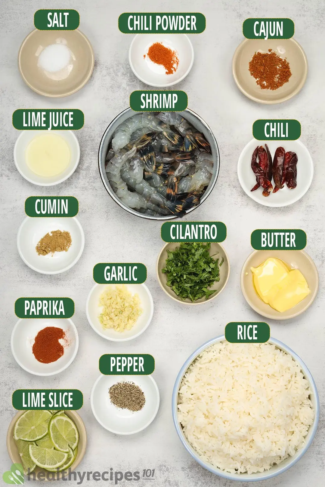 ingredients for chili lime shrimp