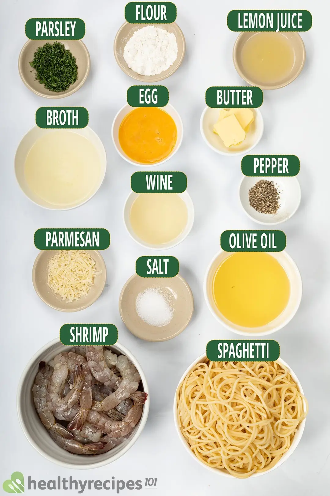 Ingredients for Our Shrimp Francese Recipe