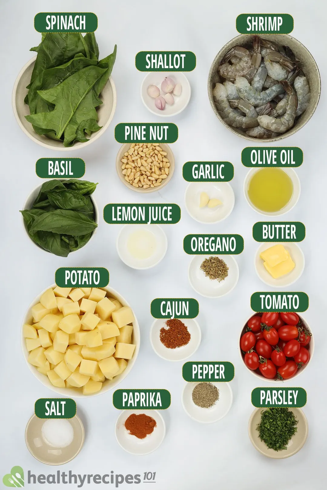Ingredients for Pesto Shrimp