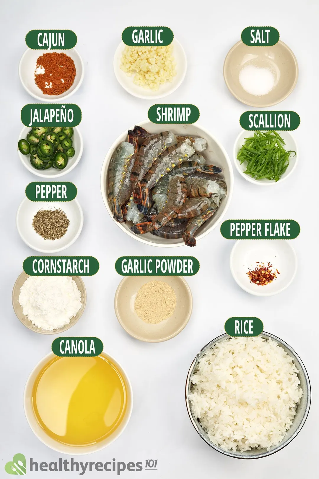 Ingredients for Salt And Pepper Shrimp