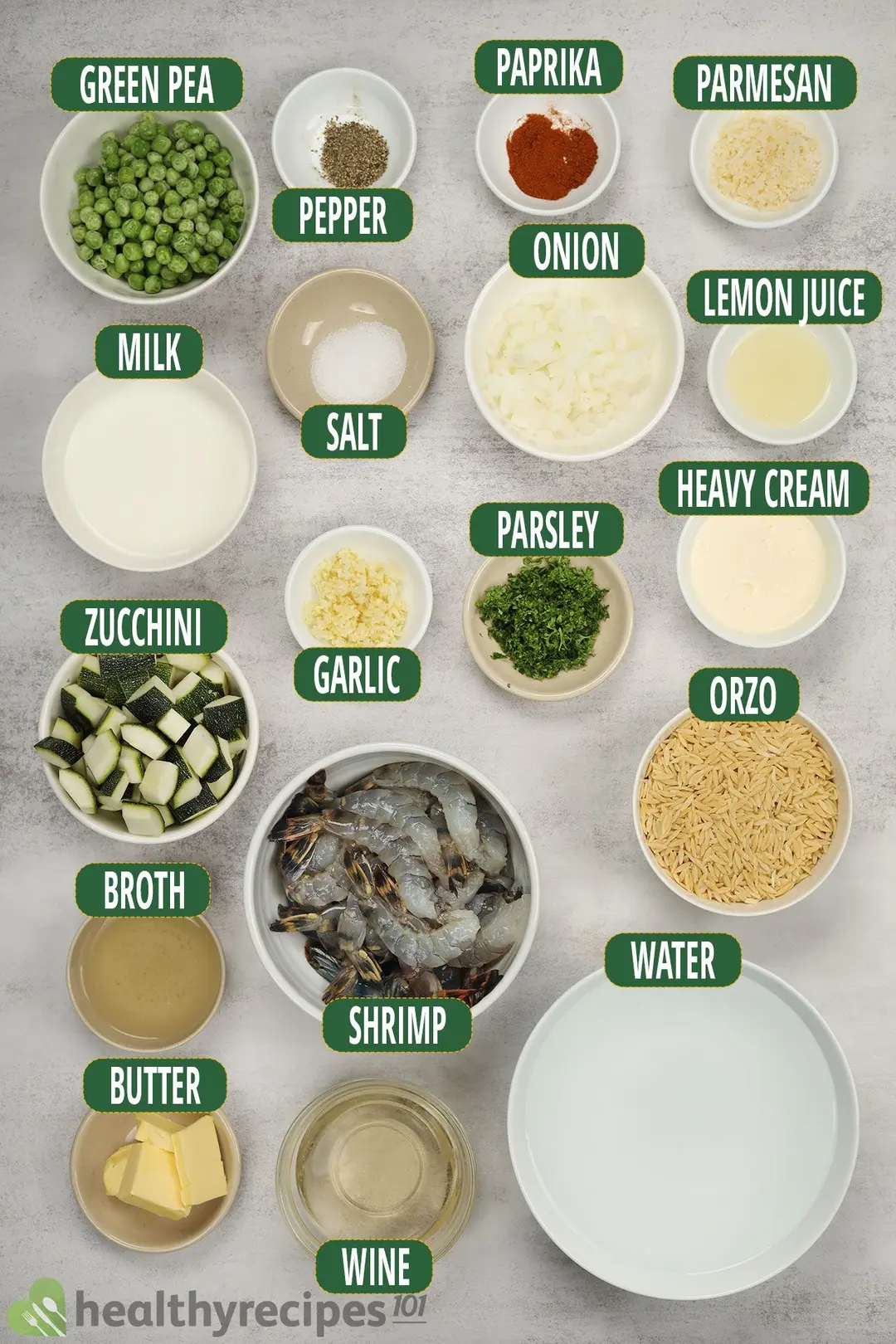Ingredients for Shrimp Orzo