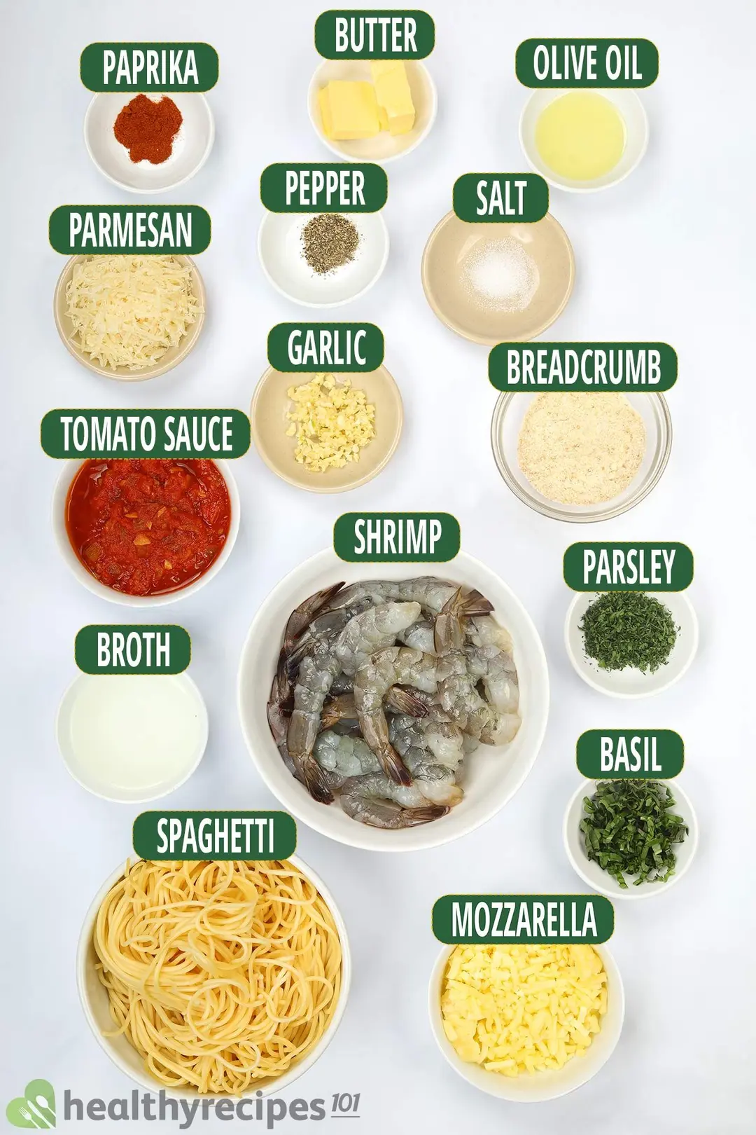 Ingredients for Shrimp Parmesan