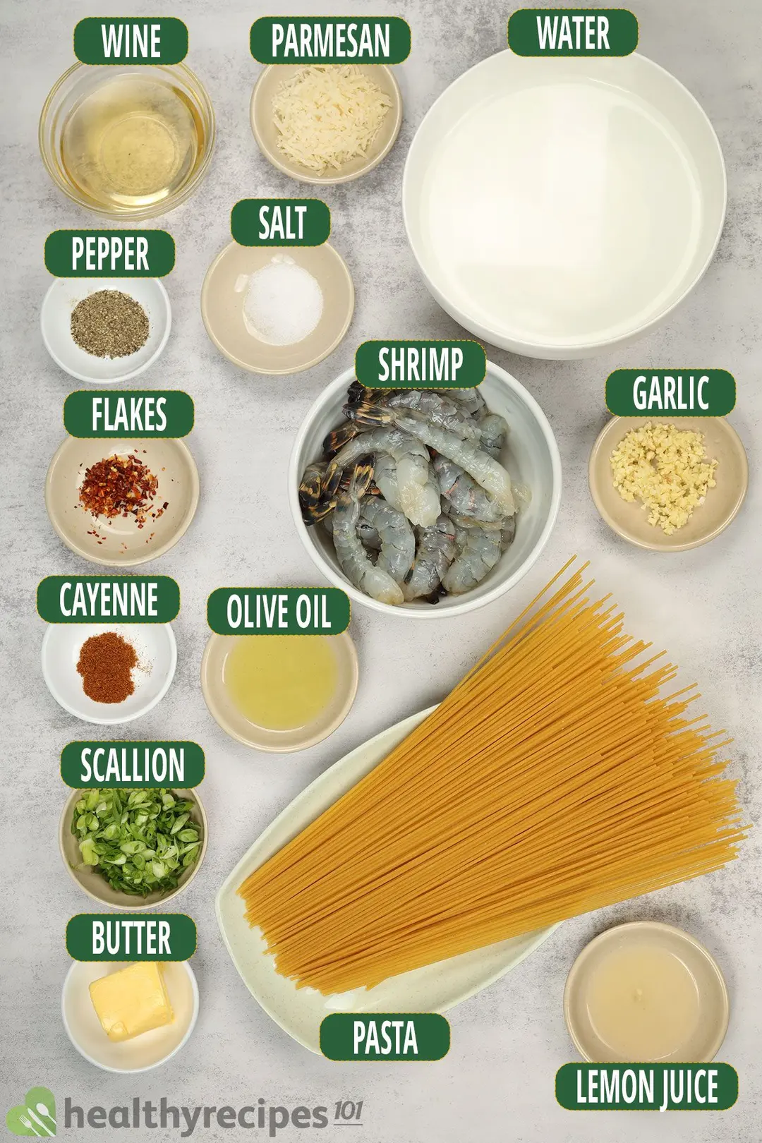 Ingredients for Shrimp Scampi
