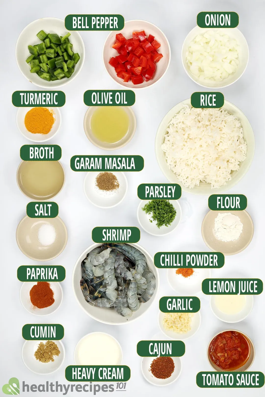 Ingredients for Shrimp Tikka Masala