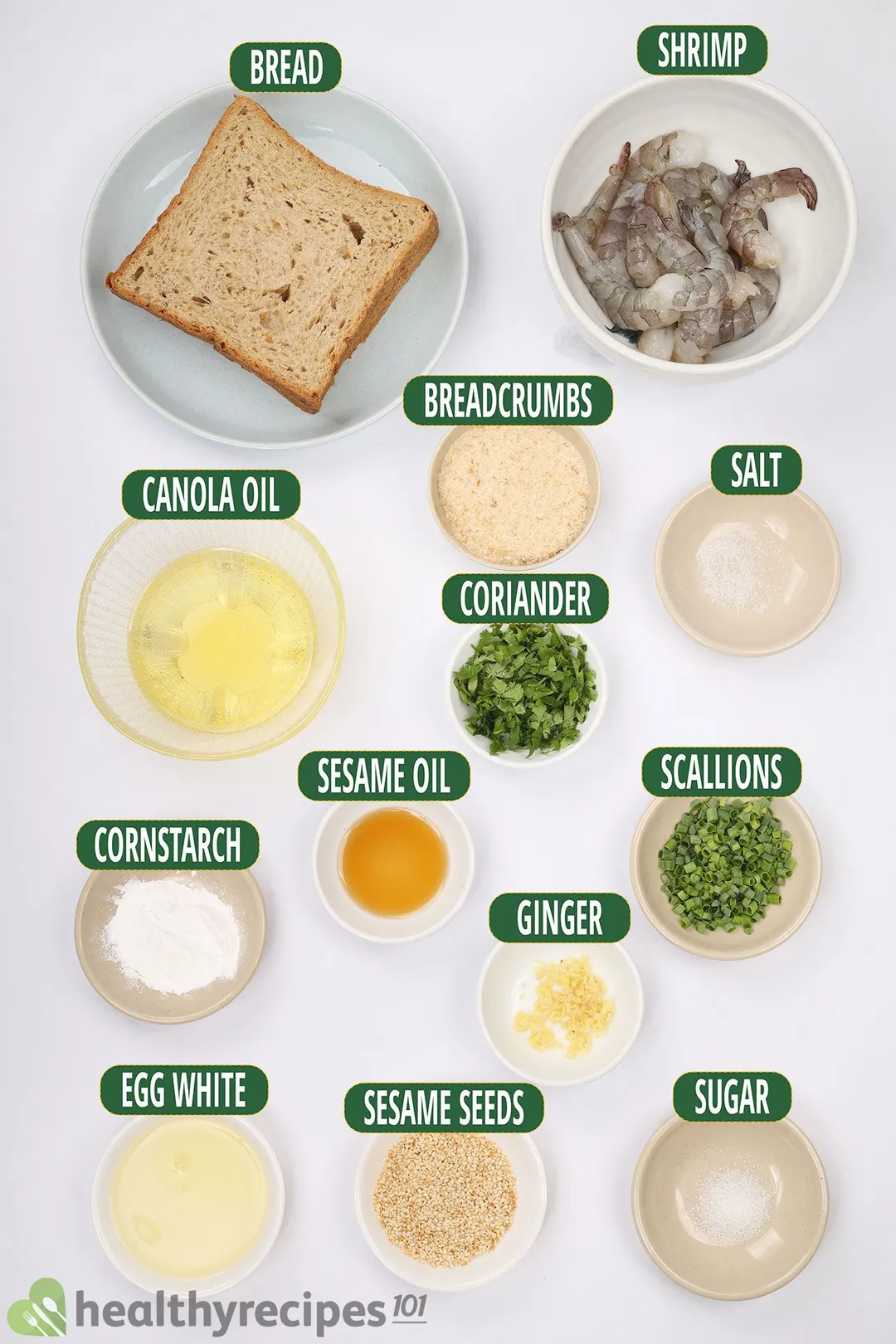 Ingredients for Shrimp Toast