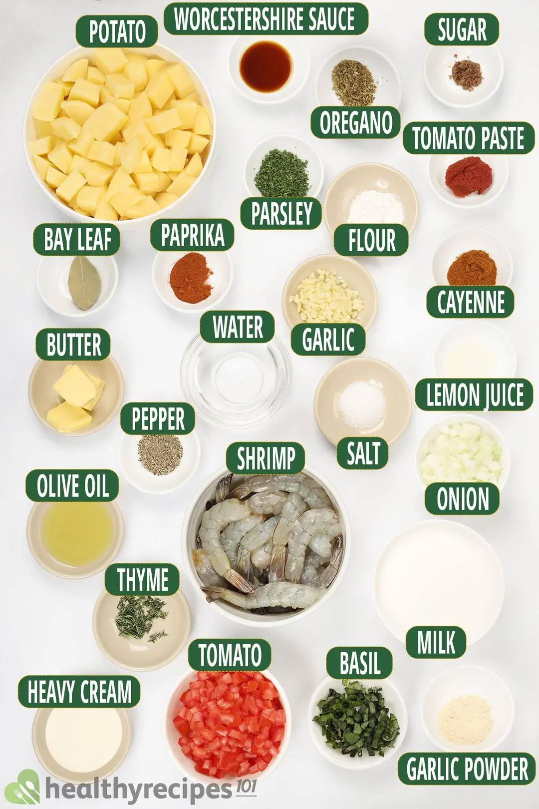 Ingredients for Voodoo Shrimp