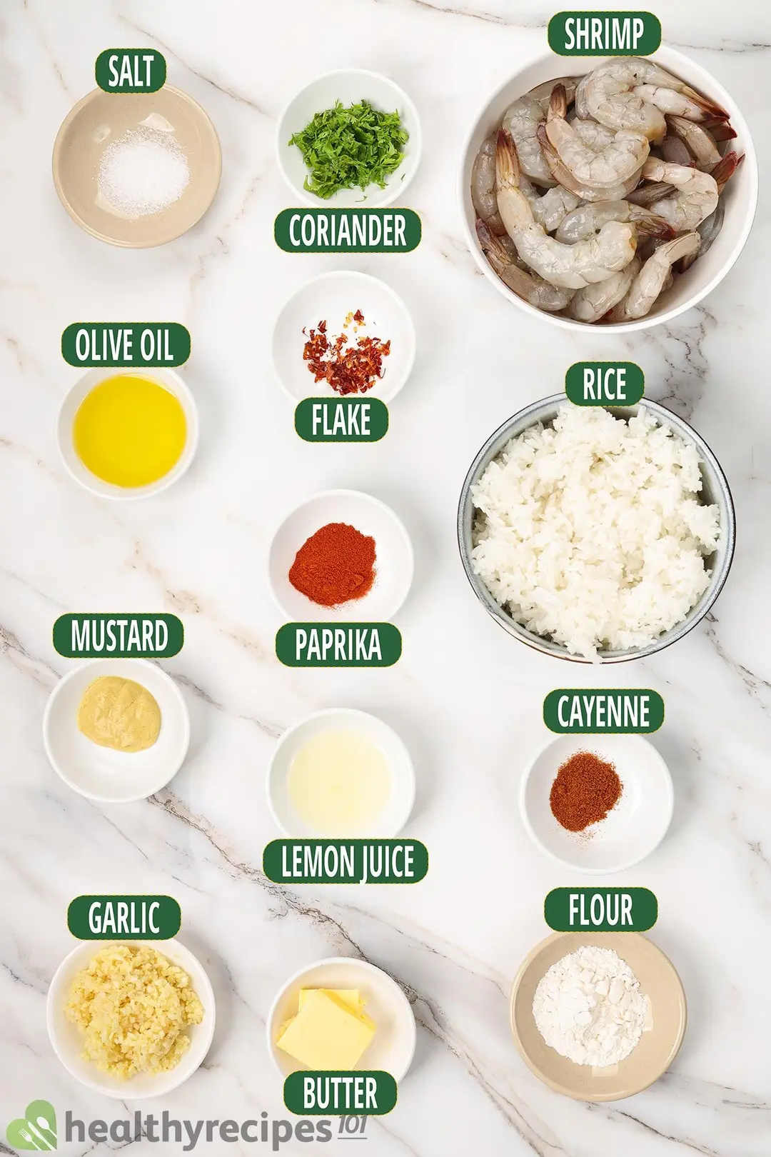 Lemon Garlic Shrimp Ingredients