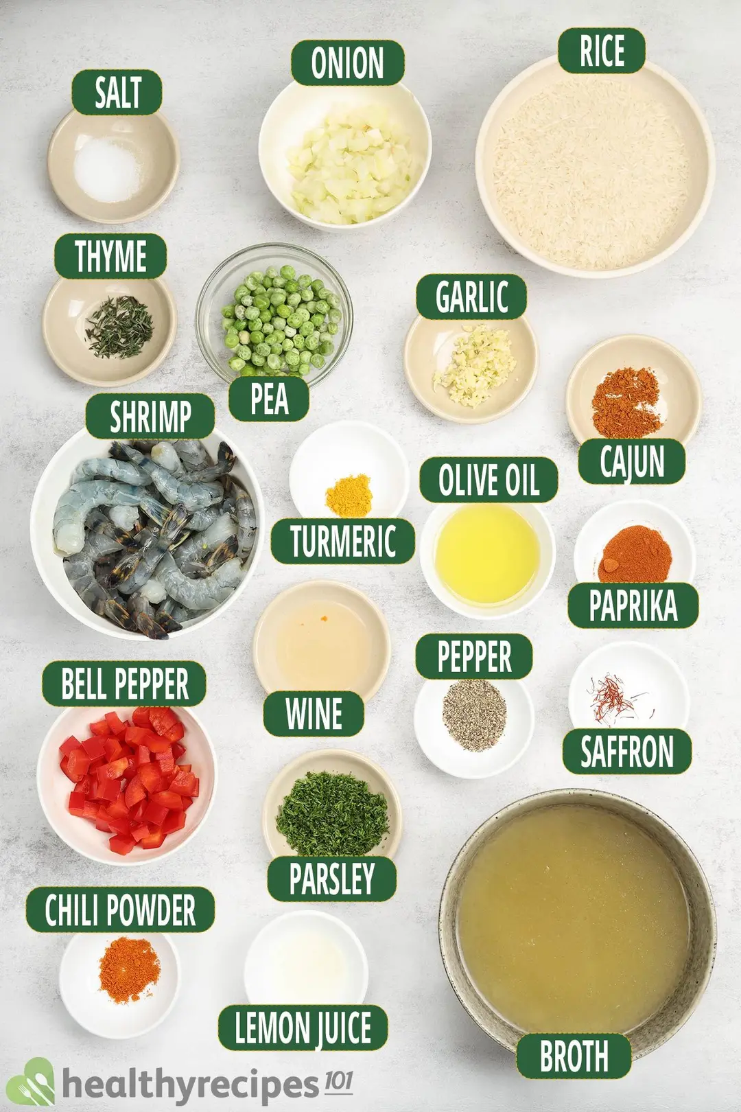 Shrimp Paella Ingredients