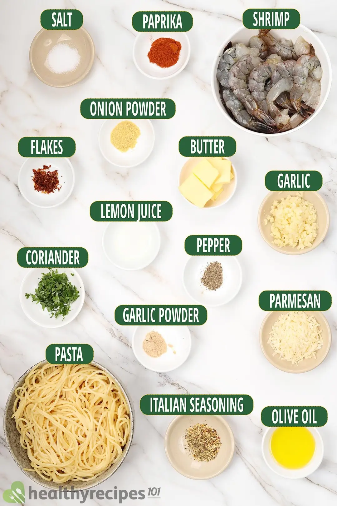 Shrimp Pasta Ingredients