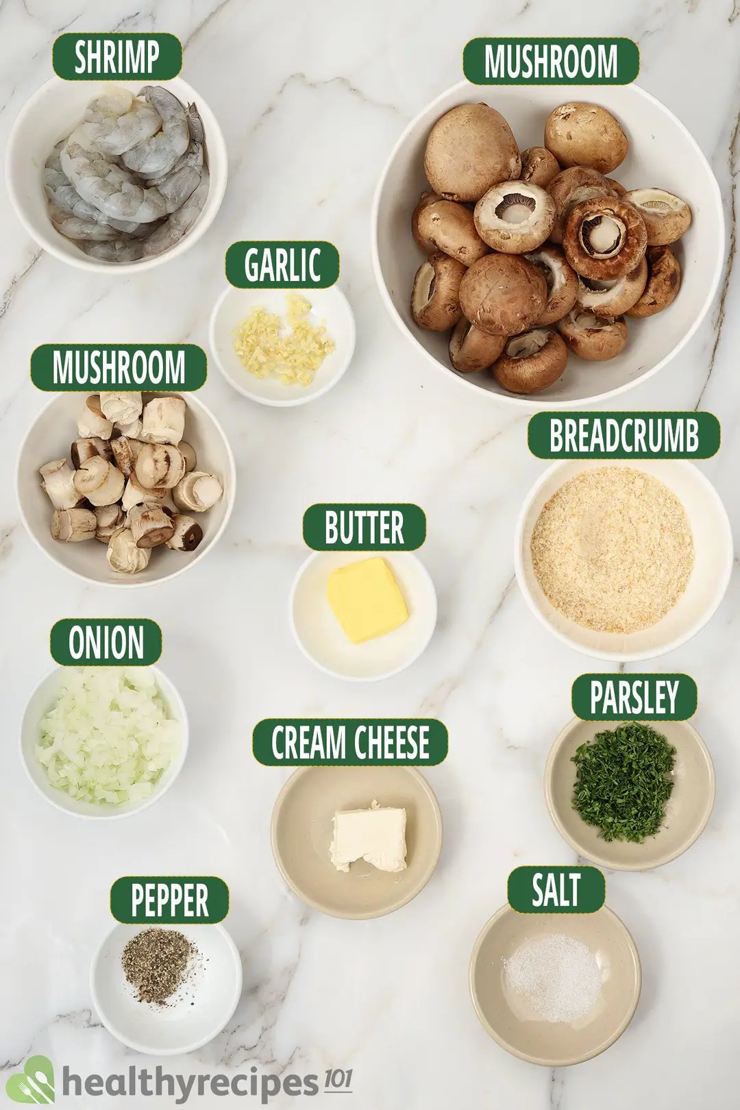 Shrimp Stuffed Mushrooms Ingredients