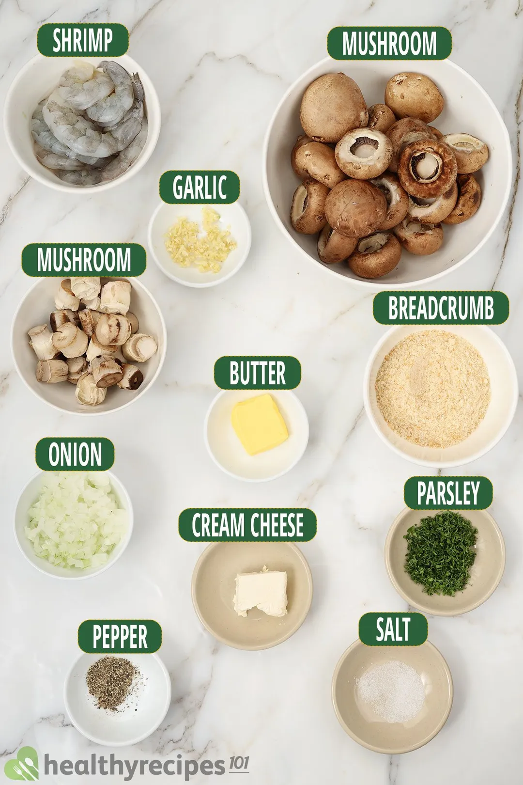 Shrimp Stuffed Mushrooms Ingredients