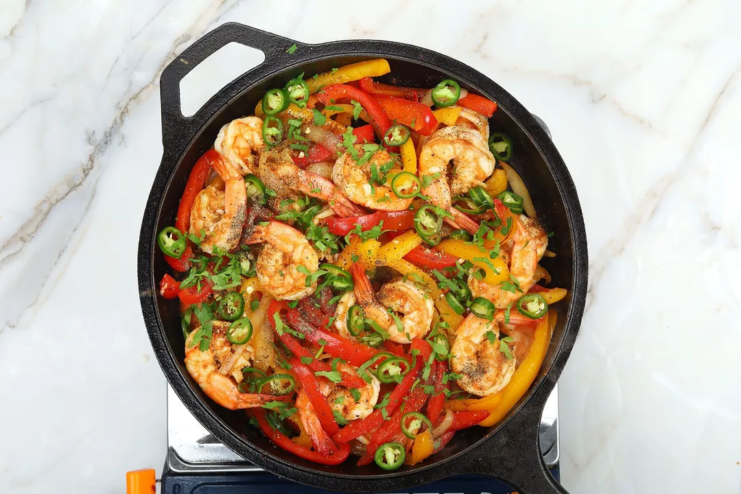 step 4 How to make shrimp fajitas