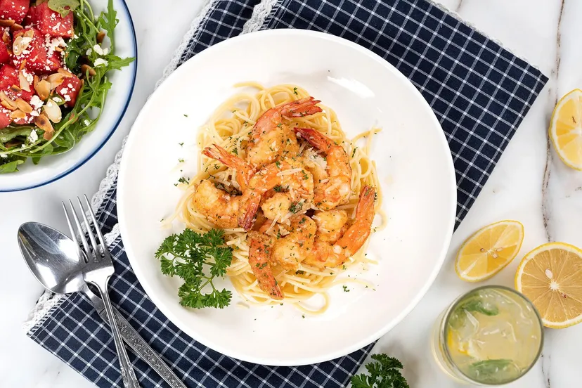 Shrimp Francese Recipe DeepFried Shrimp Served Over Buttery Sauce