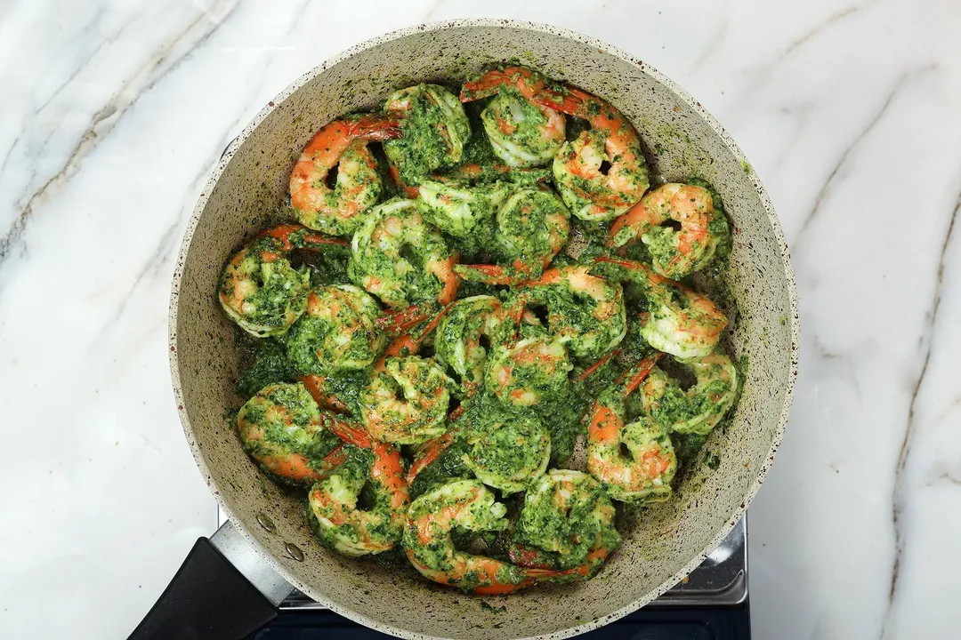 step 7 How to make pesto shrimp