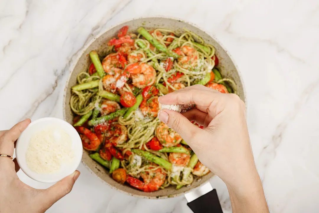 step 7 How to Make Shrimp Pesto Pasta