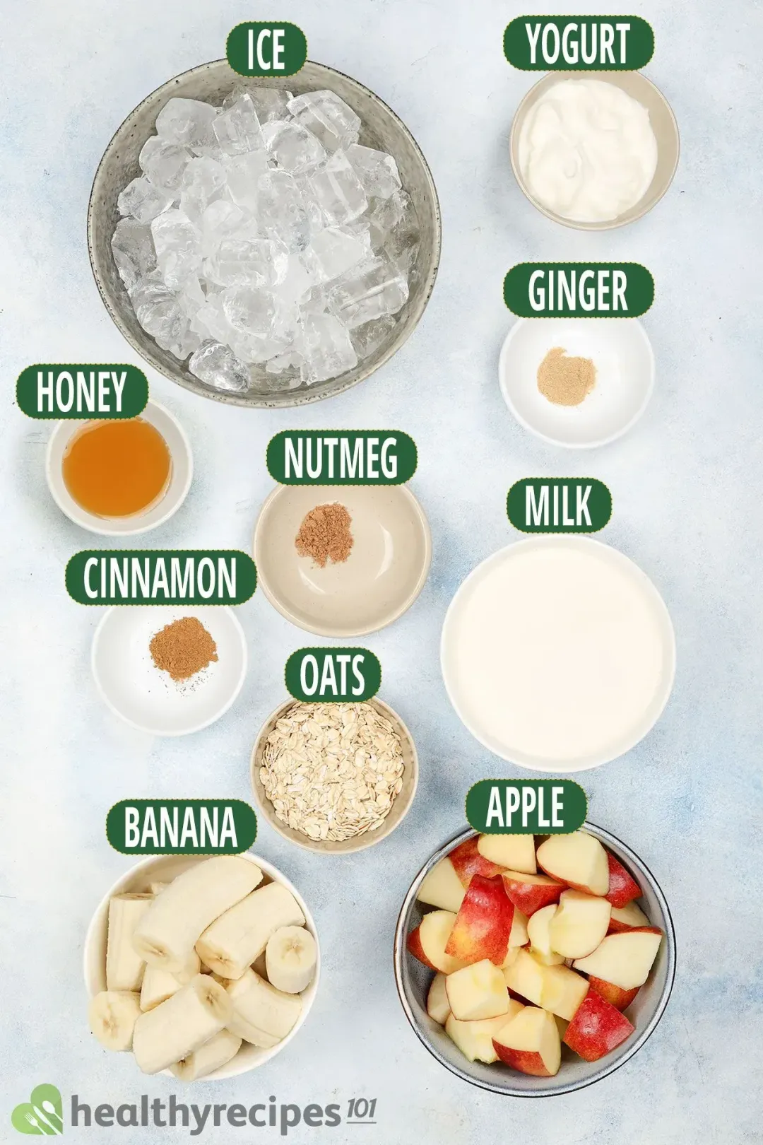 Ingredients for Apple Pie Smoothie