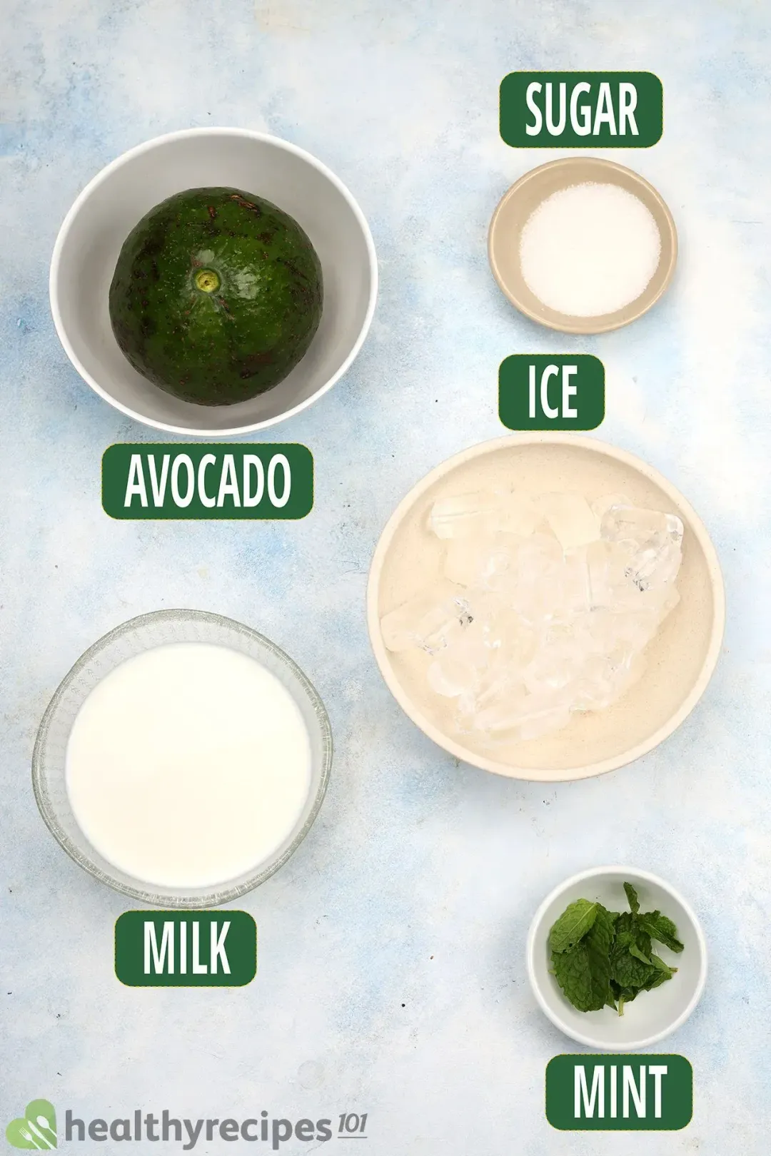 ingredients for Avocado Smoothie