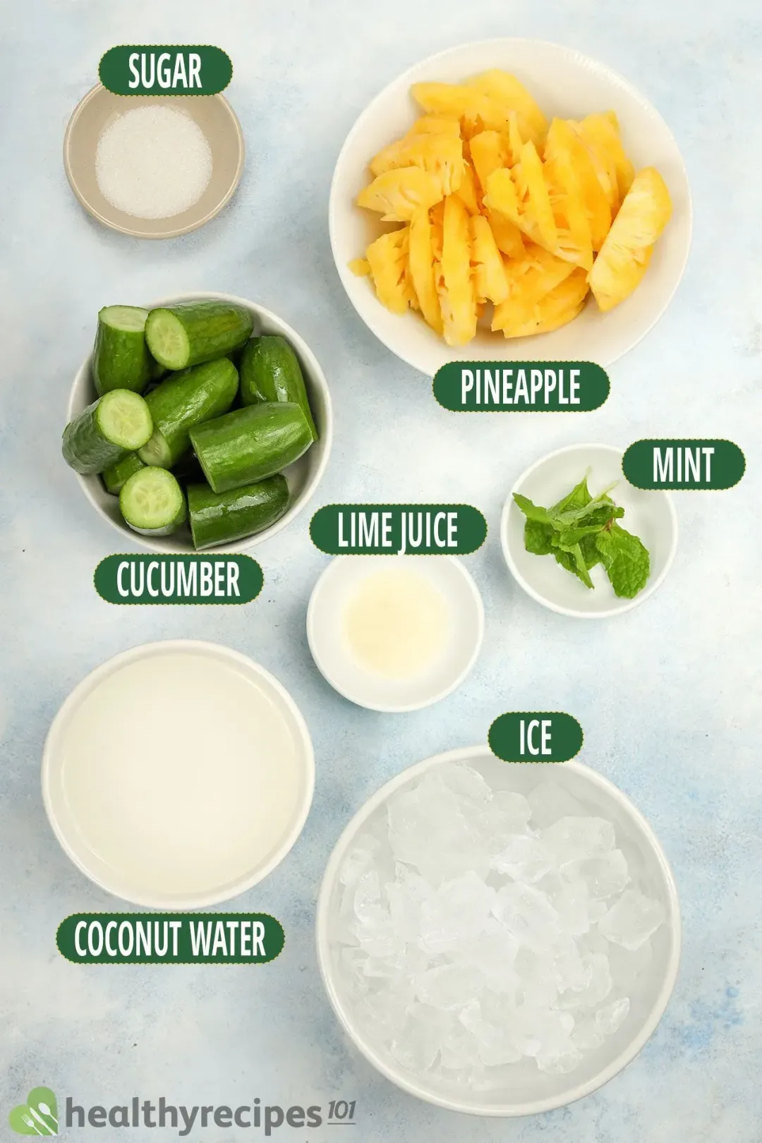Ingredients for Cucumber Pineapple Smoothie